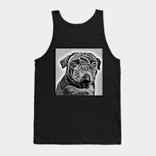 Pug drawing - the cutest grey and black illustration Tank Top